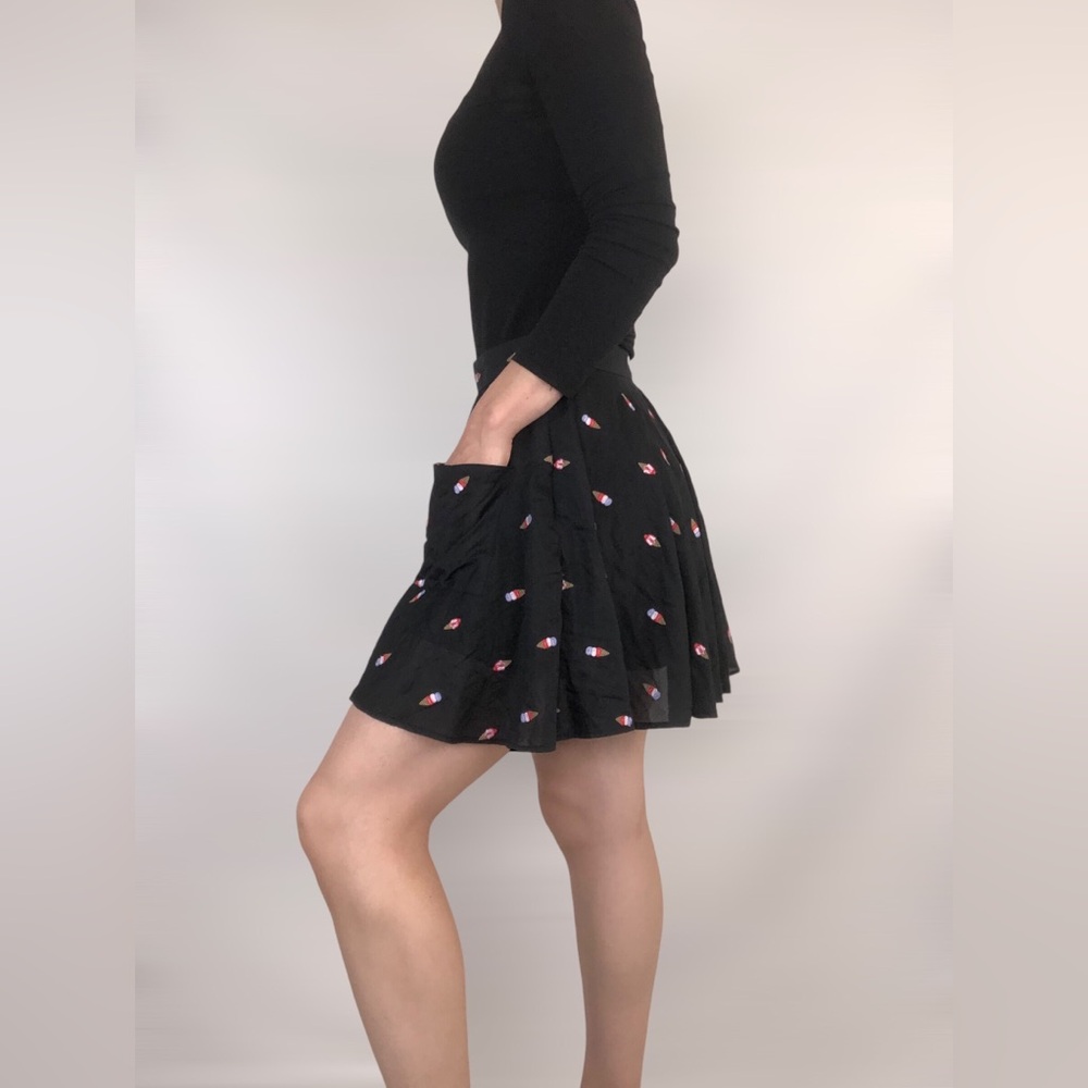 SOLD Fleur du Mal Cotton Silk Ice Cream Embroidered Mini Skirt Croquette - Picture 3 of 10